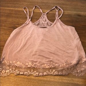 Blush lace tank